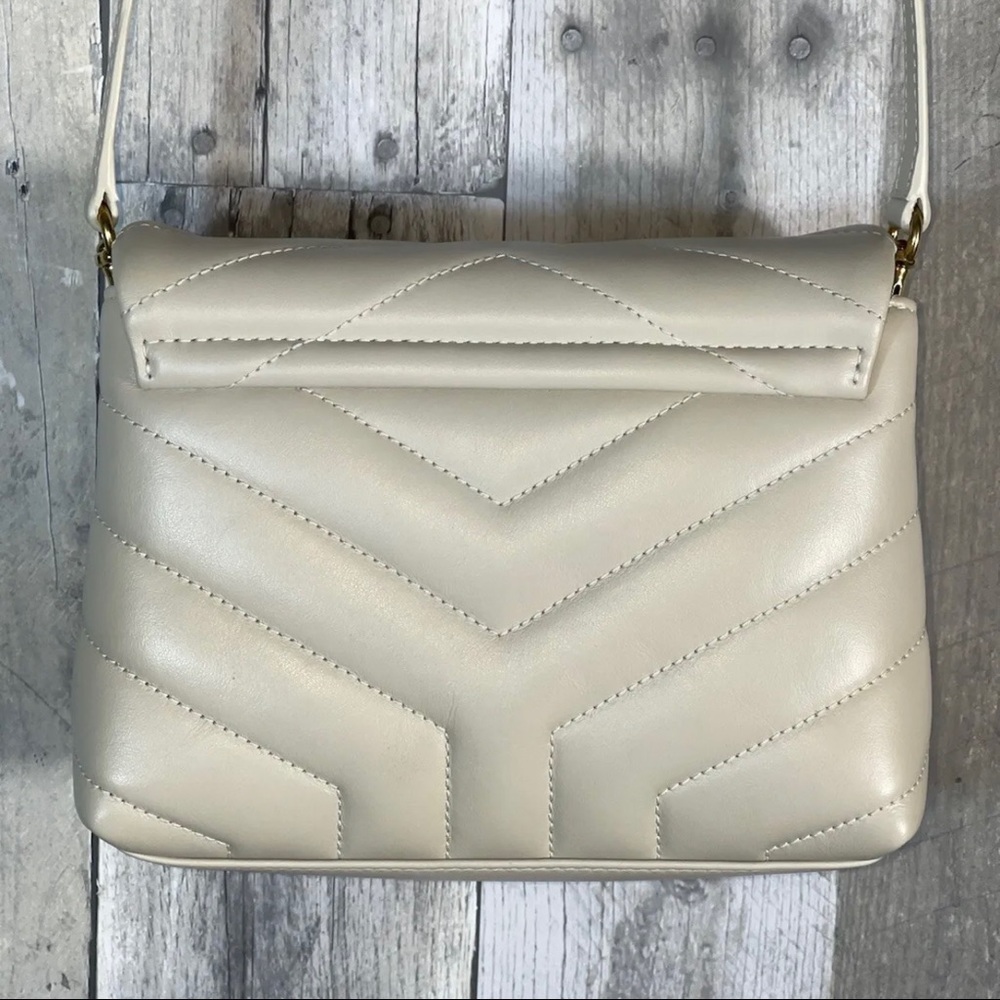 SAINT LAURENT YSL Toy Loulou Matelassé Leather Crossbody Bag - Crema Soft $1850 - Picture 4 of 12
